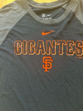 Nike Black Tee with Orange Swoosh and Graphic